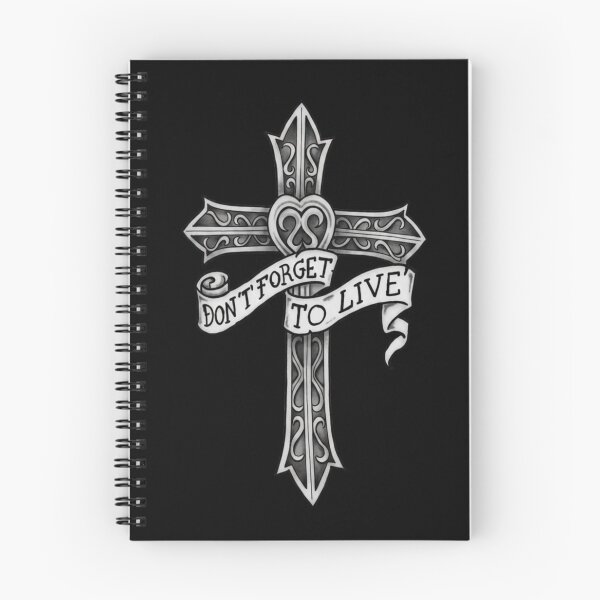 Item preview, YUNGBLUD don't forget to live with cross (black) designed and sold by bruise+blush.