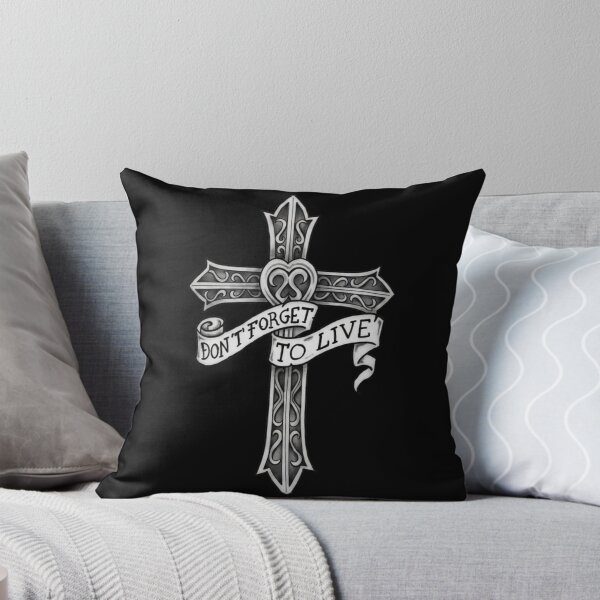 Item preview, YUNGBLUD don't forget to live with cross (black) designed and sold by bruise+blush.