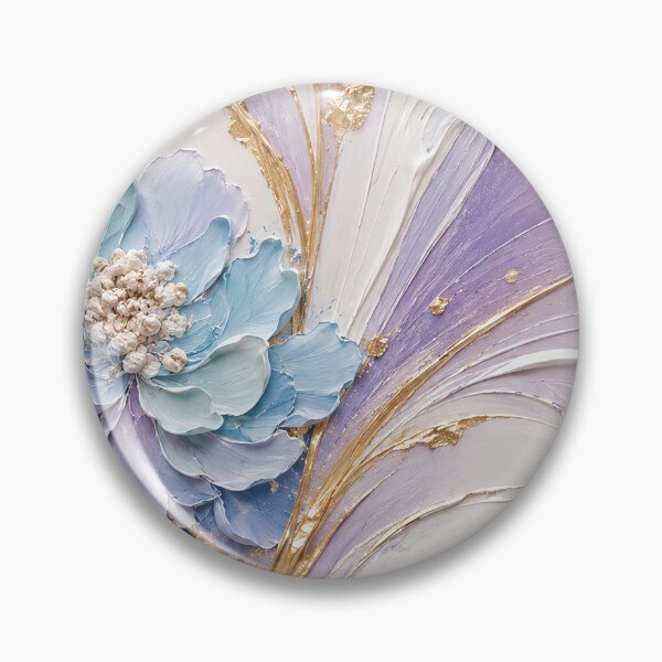 Item preview, Abstract Lavender Flower Gold Leaf Painting designed and sold by Lizetteh.