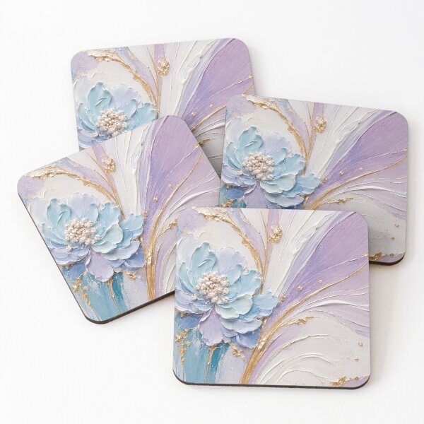 Item preview, Abstract Lavender Flower Gold Leaf Painting designed and sold by Lizetteh.