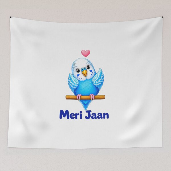 Item preview, Meri Jaan Cute Budgie - Urdu Word for My Beloved designed and sold by PyaaraKids.