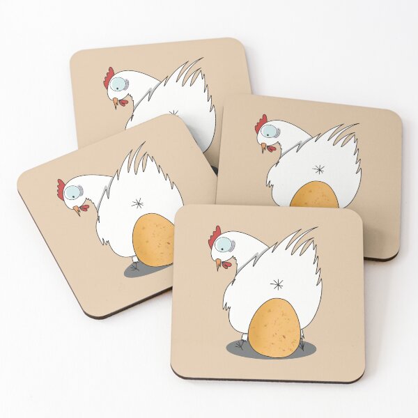 Item preview, Funny Chicken Laying Egg Cartoon designed and sold by Becky-Poppins.