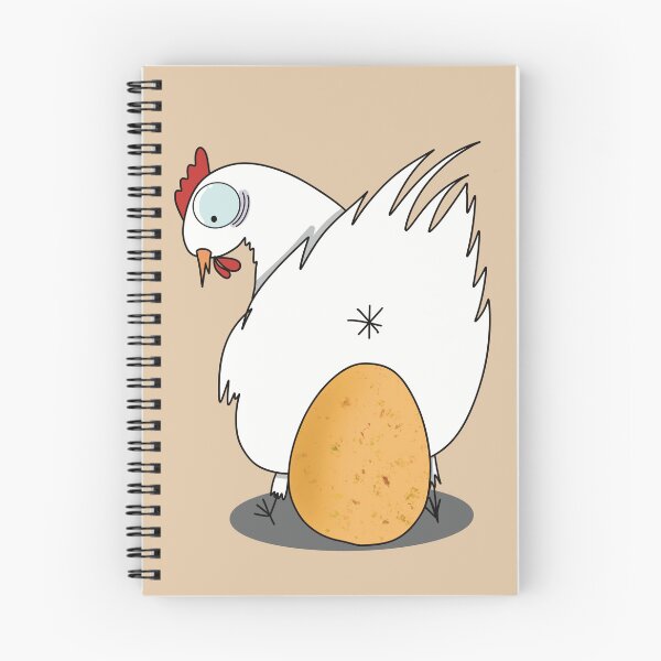 Item preview, Funny Chicken Laying Egg Cartoon designed and sold by Becky-Poppins.