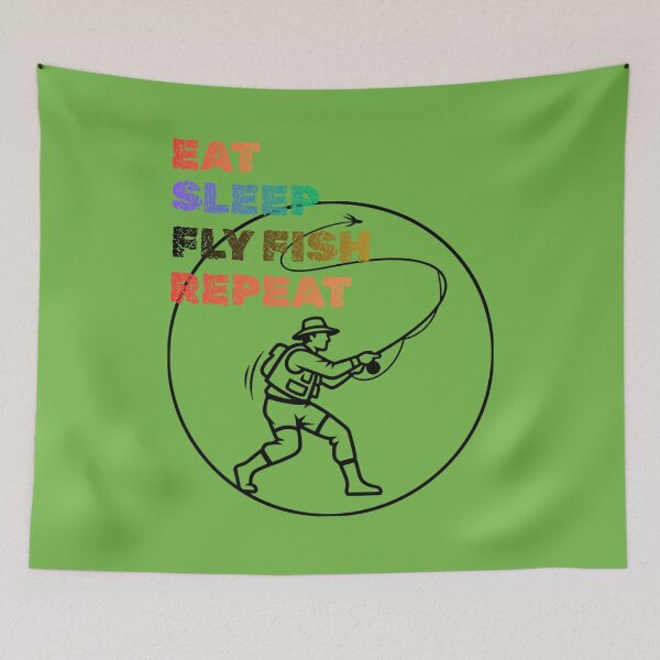 Item preview, Eat Sleep Fly Fish Repeat Funny Tee For Anglers designed and sold by WearFine.