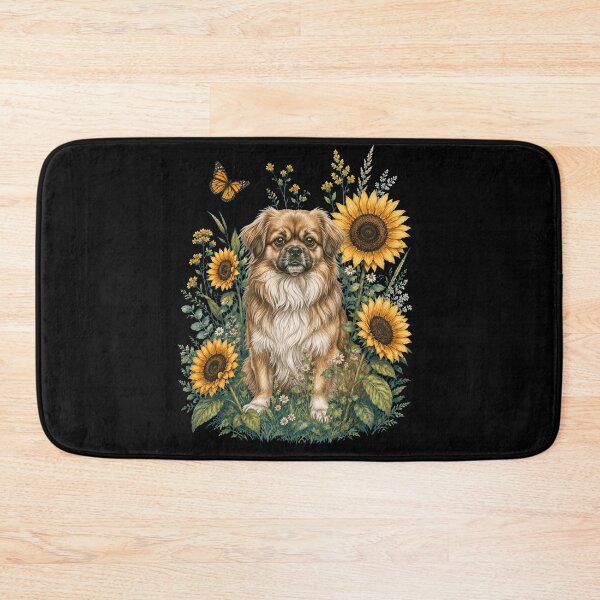 Item preview, Tibetan Spaniel With Sunflower Cottagecore Art Dog Owner designed and sold by TerryConnells.
