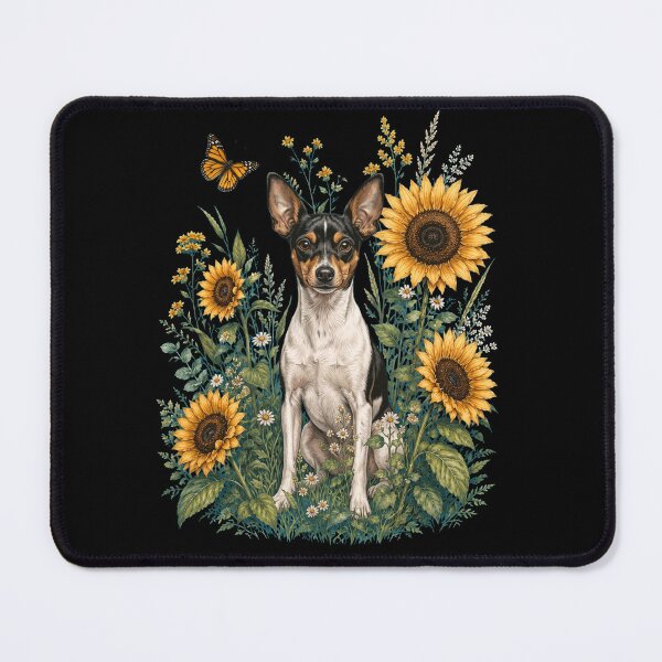 Item preview, Toy Fox Terrier With Sunflower Cottagecore Art Dog Owner designed and sold by TerryConnells.