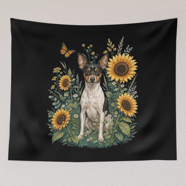 Item preview, Toy Fox Terrier With Sunflower Cottagecore Art Dog Owner designed and sold by TerryConnells.