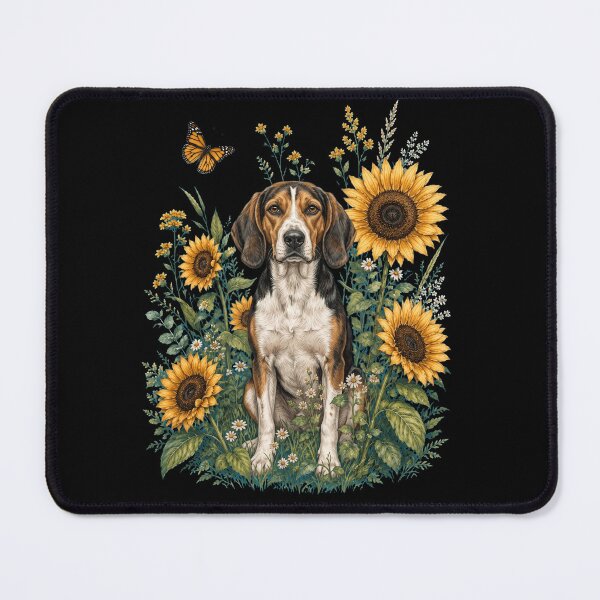 Item preview, Treeing Walker Coonhound With Sunflower Cottagecore Art Dog Owner designed and sold by TerryConnells.