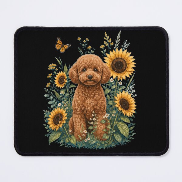 Item preview, Toy Poodle With Sunflower Cottagecore Art Dog Owner designed and sold by TerryConnells.