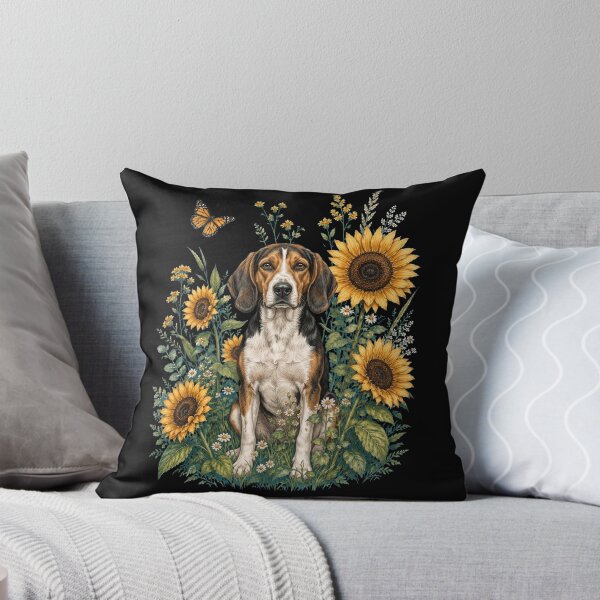 Item preview, Treeing Walker Coonhound With Sunflower Cottagecore Art Dog Owner designed and sold by TerryConnells.