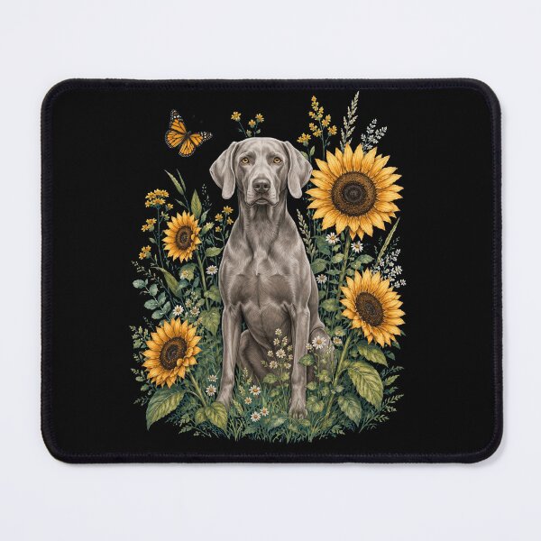 Item preview, Weimaraner With Sunflower Cottagecore Art Dog Owner designed and sold by TerryConnells.