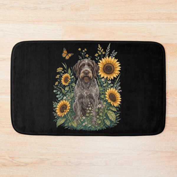 Item preview, Wirehaired Pointing Griffon With Sunflower Cottagecore Art Dog Owner designed and sold by TerryConnells.