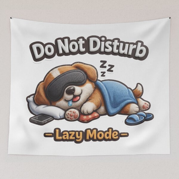 Item preview, Do Not Disturb Lazy Mode Sleeping Dog Funny Gift designed and sold by CrystalMineArts.