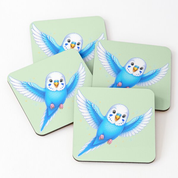 Item preview, Cute Turquoise Budgie - Friendly Parakeet Bird Illustration designed and sold by PyaaraKids.