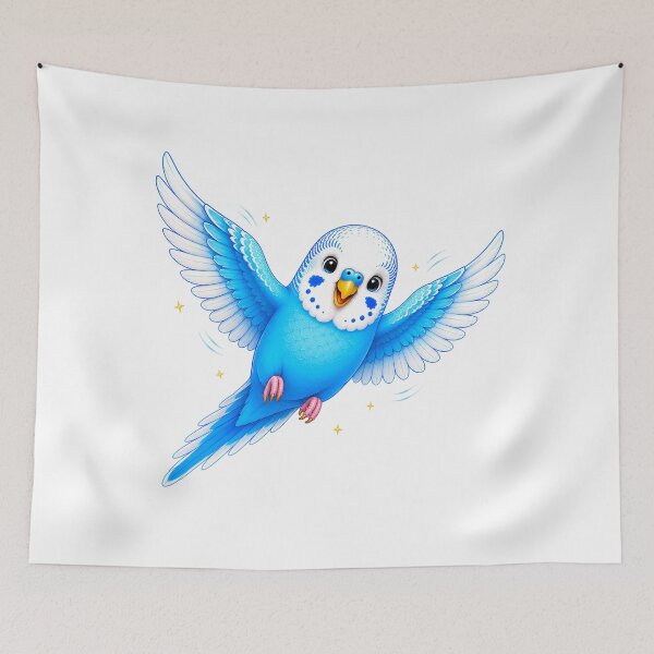 Item preview, Cute Turquoise Budgie - Friendly Parakeet Bird Illustration designed and sold by PyaaraKids.