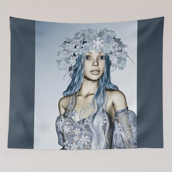 Item preview, Blue Snow Maiden Winter Fantasy Portrait designed and sold by Vac1.