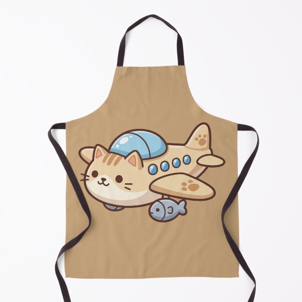 Item preview, cute kawaii ginger cat airplane flying with little fish designed and sold by Mochii-studio.