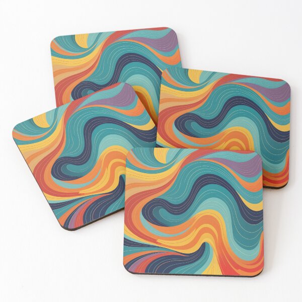 Item preview, Abstract Colored Wavy Lines Pattern designed and sold by Jeallan Designs.