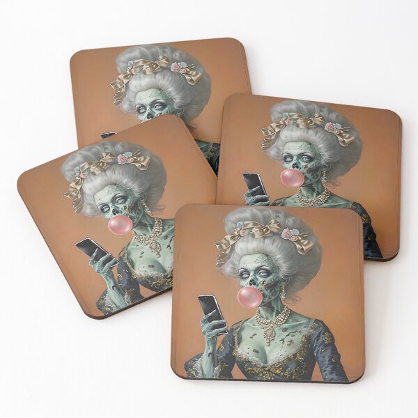 Item preview, Zombie In Baroque Dress Holding Smartphone designed and sold by NightTimeJ.