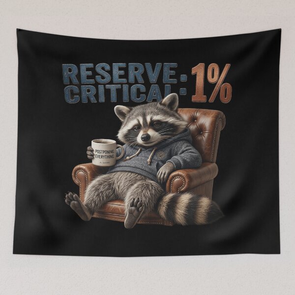 Item preview, Funny Procrastinator Raccoon Coffee Lover Humor Tee designed and sold by CrystalMineArts.