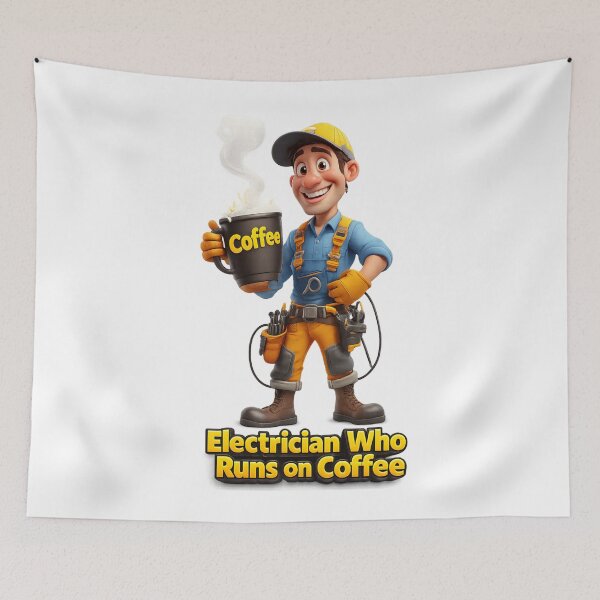 Item preview, Funny Electrician Who Runs on Coffee Design designed and sold by AleksKos.
