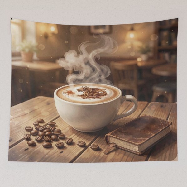 Item preview, Dragon Latte Moment – A fantastic café atmosphere combining warmth, detail, and magical foam artistry designed and sold by FotoworldEdel.
