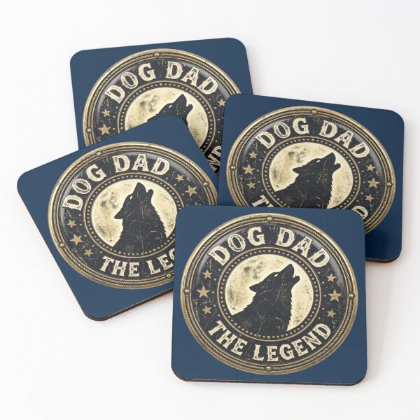 Item preview, Dog Dad The Legend Vintage Rock Badge designed and sold by pradeepvisuals.