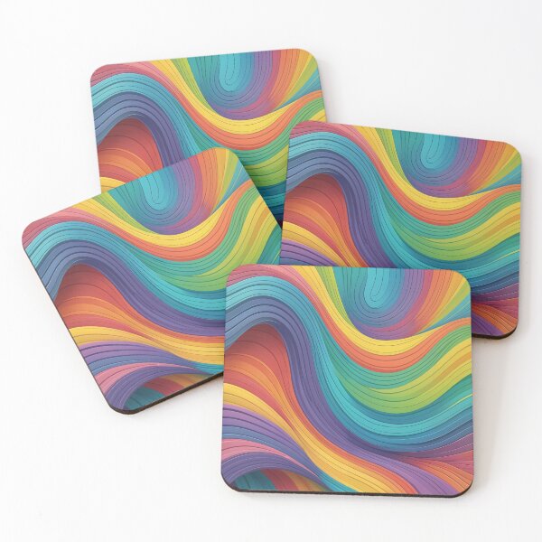 Item preview, Abstract Rainbow Wavy Lines Pattern designed and sold by Jeallan Designs.