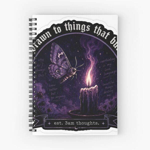 Item preview, Drawn To Things That Burn — Gothic Moth Sticker designed and sold by ArvynArt.