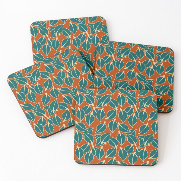 Item preview, Green Retro leaves Pattern 03 – Boho Design  designed and sold by StefanStudioArt.