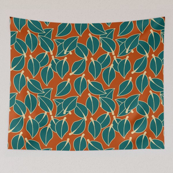 Item preview, Green Retro leaves Pattern 03 – Boho Design  designed and sold by StefanStudioArt.
