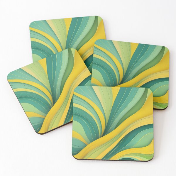Item preview, Abstract Yellow and Green Wavy Lines designed and sold by Jeallan Designs.