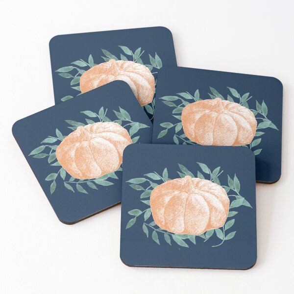 Item preview, Vines and Wood Block Pumpkins Print designed and sold by FaireWaveArt.