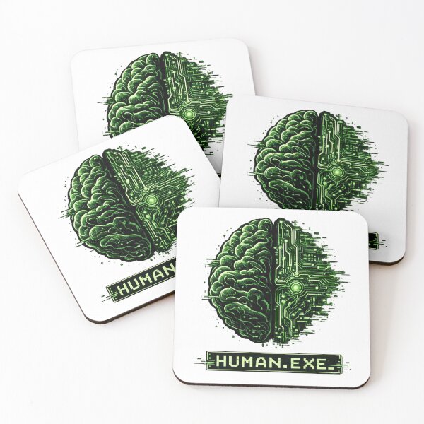Item preview, Human.exe Cyberpunk AI Brain Circuit Board Neon Green Tech Geek Graphic designed and sold by HobsS.
