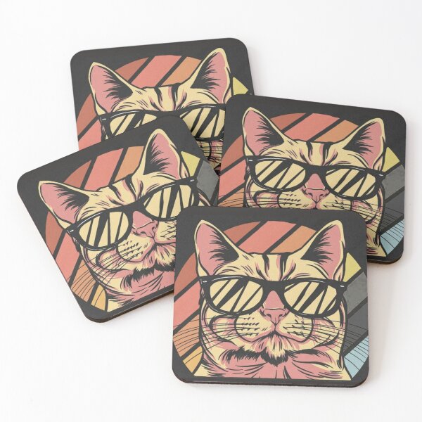 Item preview, Funny Funky Cat Too Cool To Care Retro Design designed and sold by Essamiy.