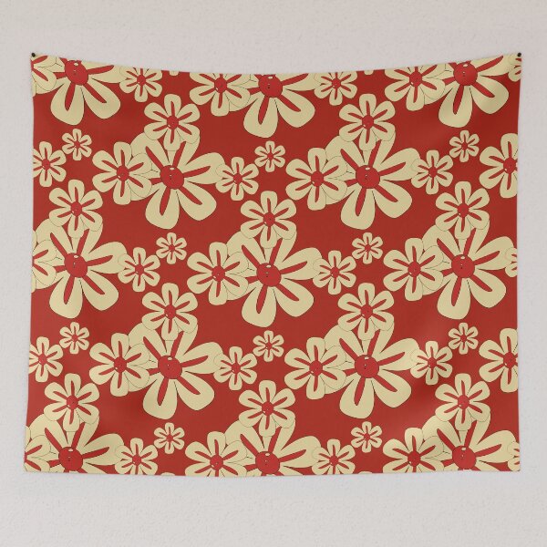 Item preview, Retro beige Flowers 12 – Vintage Flower Design  designed and sold by StefanStudioArt.