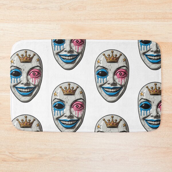 Item preview, Cracked Graffiti Mask with Gold Crown | Surreal Pop Art designed and sold by Resolution Retro.