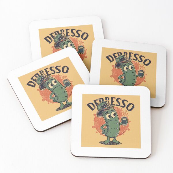 Item preview, Depresso Without My Espresso Retro Mascot designed and sold by Concrete Calm.
