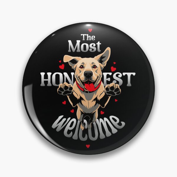 Item preview, The Most Honest Welcome – Happy Dog Greeting designed and sold by ZUMERI.