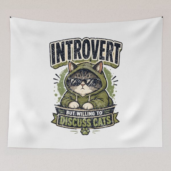 Item preview, Introvert But Willing To Discuss Cats. designed and sold by Mr Lee.