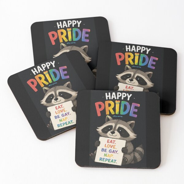 Item preview, happy pride racoon cute designed and sold by cloudzer0000.