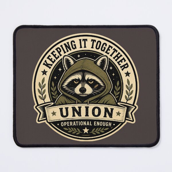 Item preview, Keeping It Together Union Raccoon Hoodie - Operational Enough Vintage Comfort Design designed and sold by Halejo68.
