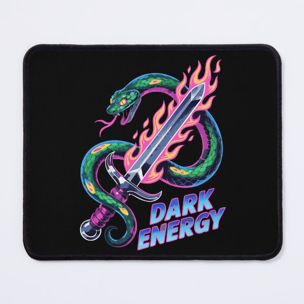 Item preview, Dark Energy Neon Snake and Flaming Sword Retro Fantasy Design designed and sold by Snifferius.