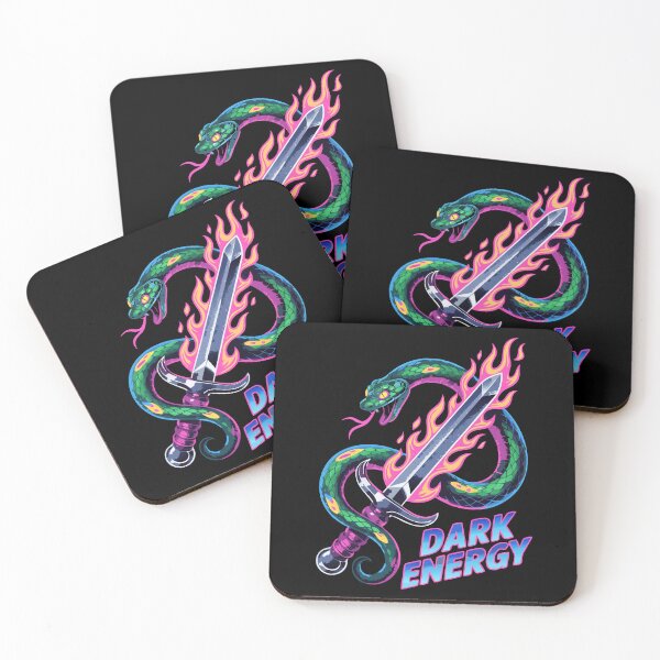 Item preview, Dark Energy Neon Snake and Flaming Sword Retro Fantasy Design designed and sold by Snifferius.