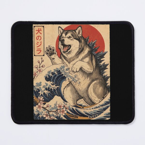 Item preview, Alaskan Malamute Dogzilla Japanese Wave Art Dog Owner designed and sold by TerryConnells.