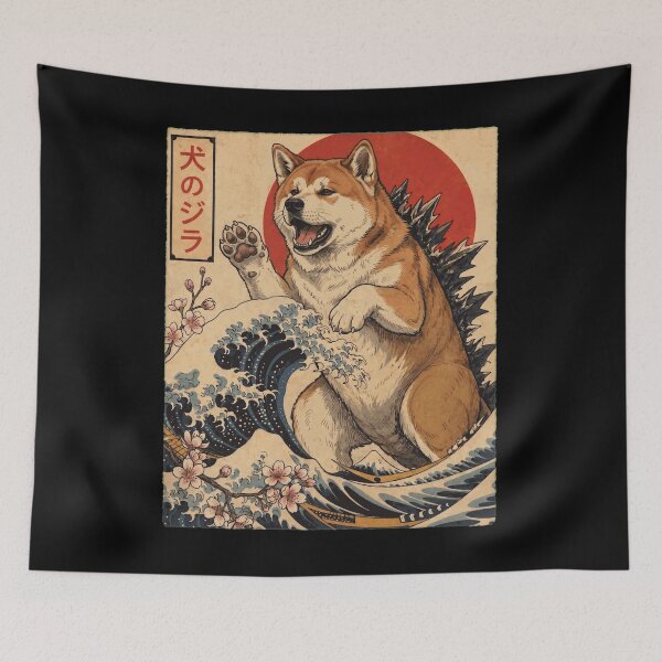 Item preview, Akita Dogzilla Japanese Wave Art Dog Owner designed and sold by TerryConnells.