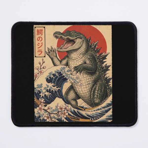 Item preview, Alligatorzilla Japanese Wave Art Animal Alligator Lover designed and sold by TerryConnells.