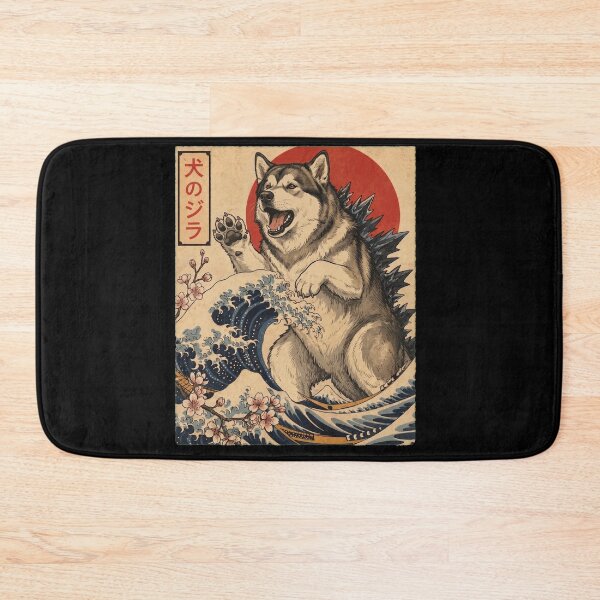 Item preview, Alaskan Malamute Dogzilla Japanese Wave Art Dog Owner designed and sold by TerryConnells.