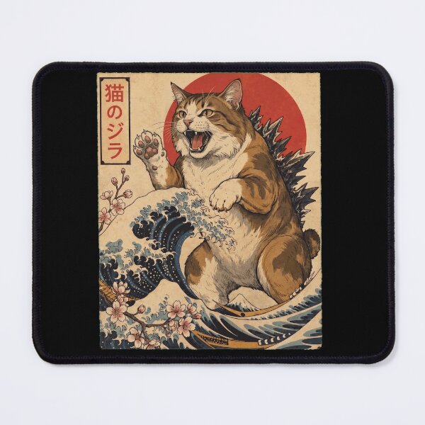 Item preview, American Bobtail Catzilla Japanese Wave Art Cat Owner designed and sold by TerryConnells.