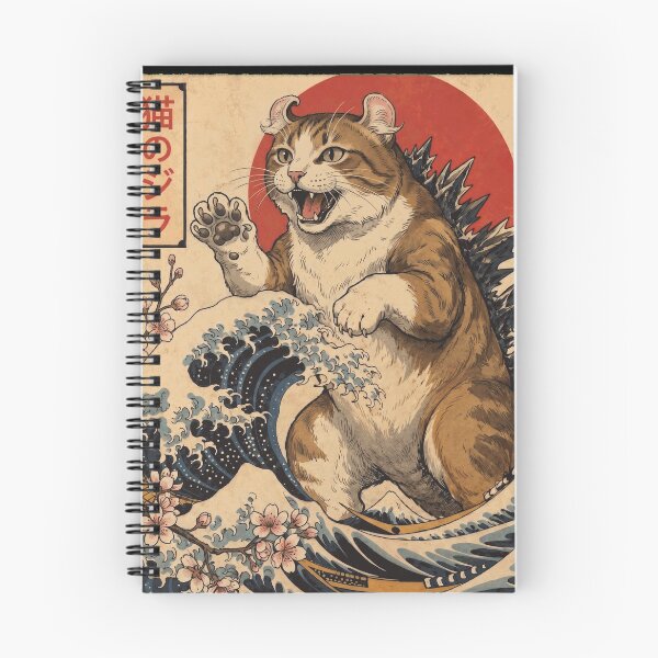 Item preview, American Curl Catzilla Japanese Wave Art Cat Owner designed and sold by TerryConnells.